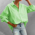 'Primrose' Striped Button Up Long Sleeve Shirt - Celes Fashion